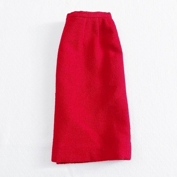 Carlisle Red Wool Pencil Skirt Back Slit SZ6 - Picture 3 of 6